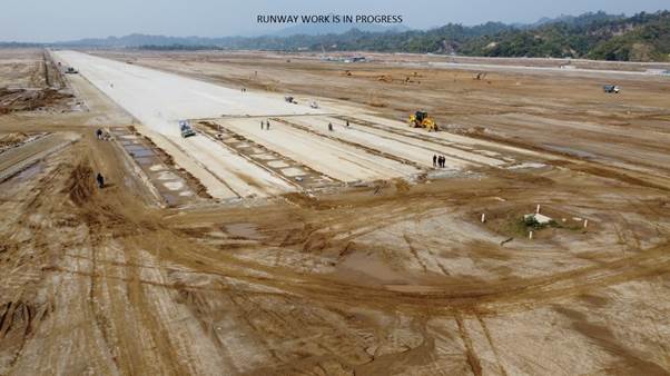 Runway work is in progress at Hollongi Airport